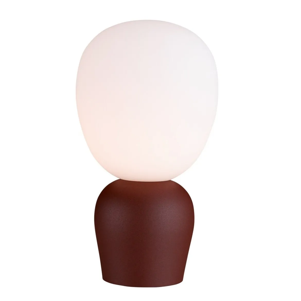 Belid Buddy Tischleuchte rostfarben Glas opal G9