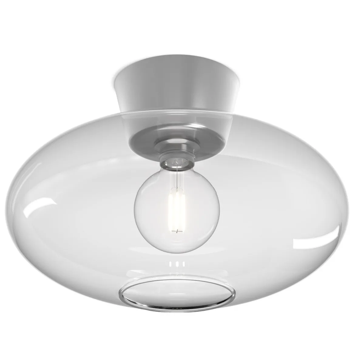 Belid Bullo XL Deckenleuchte aluminium klar 38cm E27