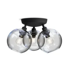 BELID Leuchten 20108618 Deckenleuchte Gloria 3-flammig 33cm Schwarz Klarglas