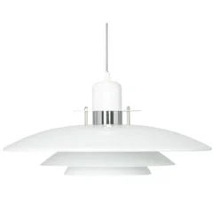 BELID Leuchten No. 121314 E27 Pendelleuchte Primus I weiß chrom 43cm