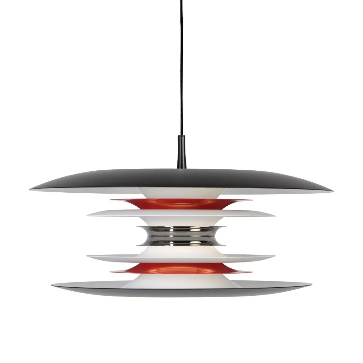 BELID Leuchten No. 116621 E27 Pendelleuchte Diablo schwarz, rot glänzend 50 cm