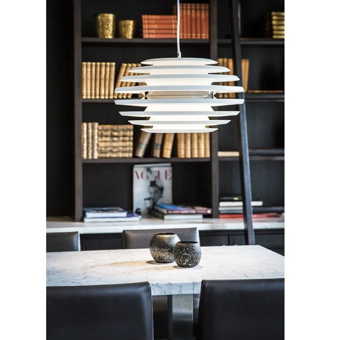 BELID Leuchten No. 108262 E27 Pendelleuchte Ellipse weiß, chrom 50 cm