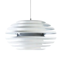 BELID Leuchten No. 108262 E27 Pendelleuchte Ellipse weiß, chrom 50 cm
