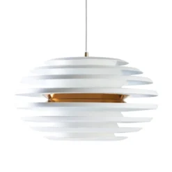 BELID Leuchten No. 108291 E27 Pendelleuchte Ellipse weiß, messing 50 cm