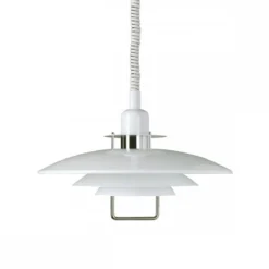 BELID Leuchten No. 121414 E27 Pendelleuchte Primus II weiß chrom 43cm