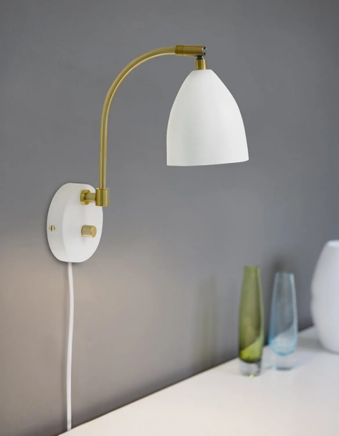 BELID Leuchten No. 507691 Wandleuchte Deluxe LED Weiss Messing GU5.3