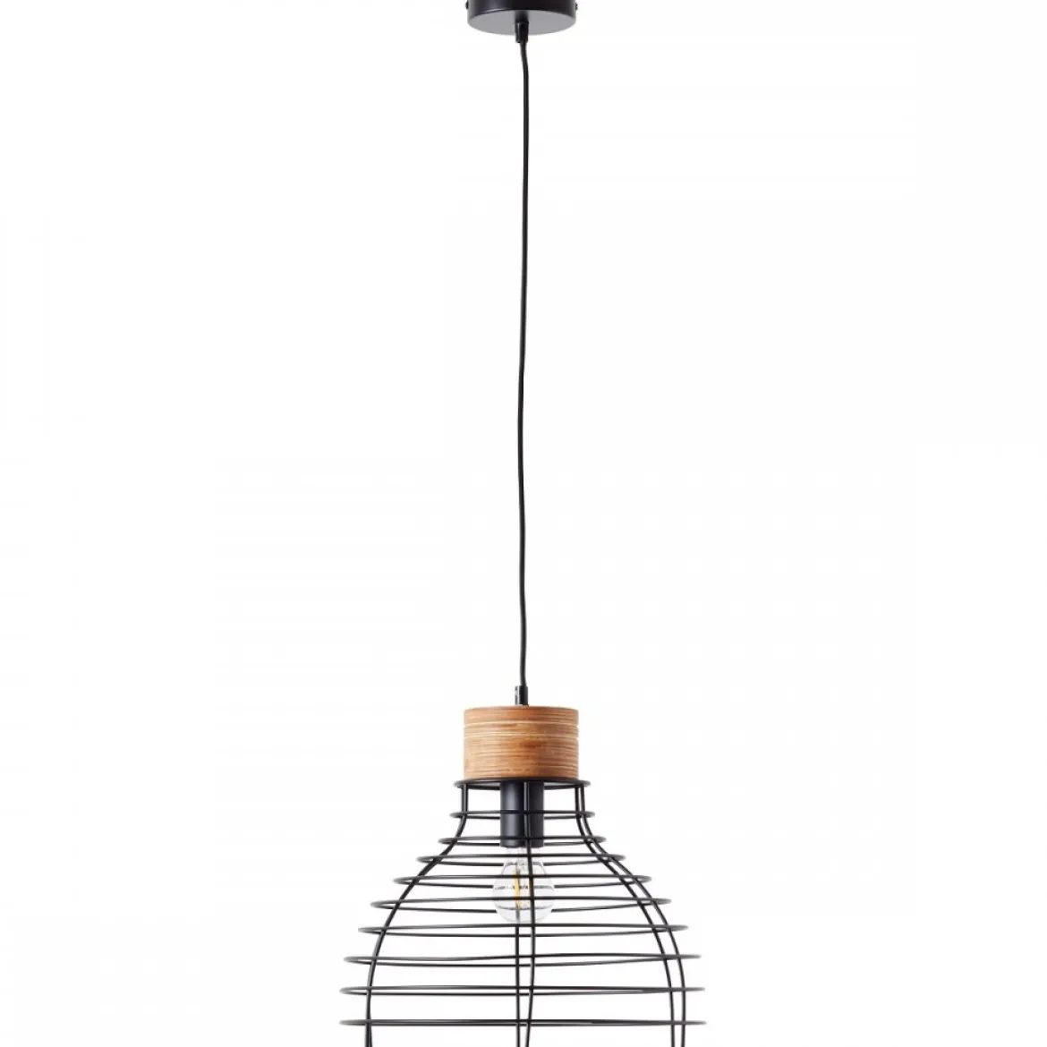Brilliant AG Leuchten 99559-76 Avia Pendelleuchte 35cm schwarz holz