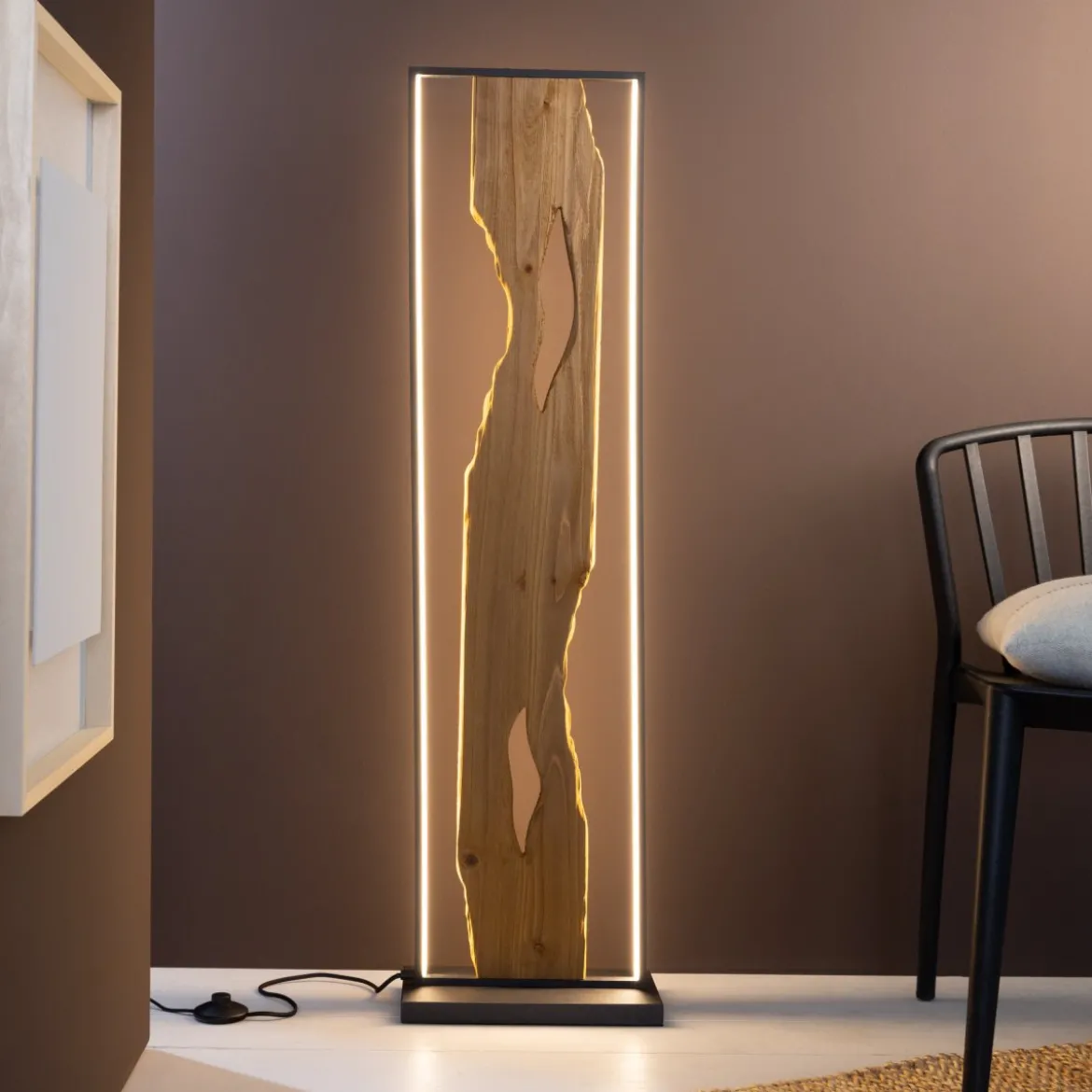 Brilliant AG Leuchten G94542-76 Chaumont Standleuchte 120cm schwarz holz