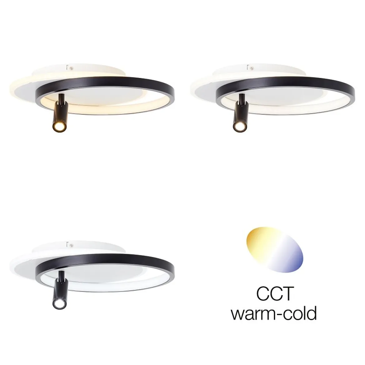 Brilliant AG Leuchten G99752-76 Eunomia LED Deckenleuchte 35x30cm schwarz weiß 3000K
