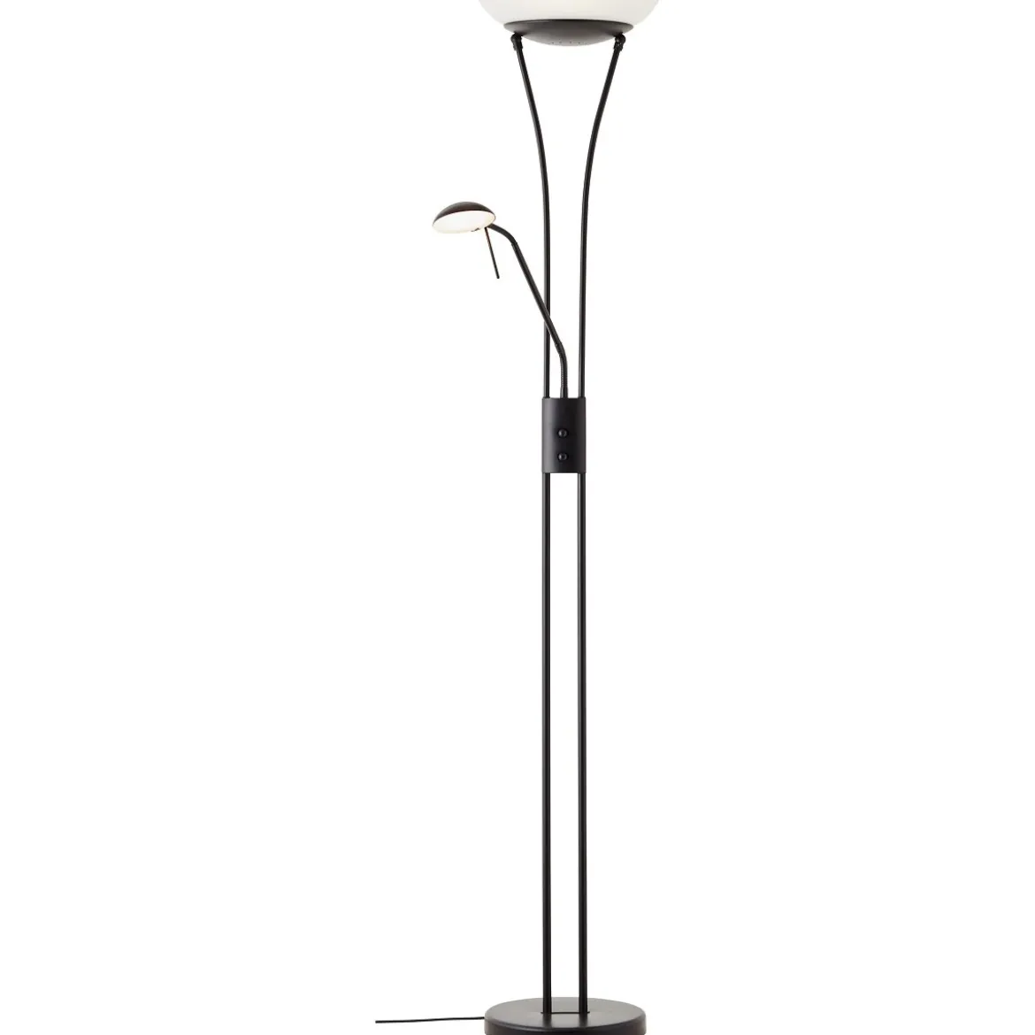 Brilliant AG Leuchten G93035-06 Finn LED Deckenfluter mit Lesearm schwarz 179cm