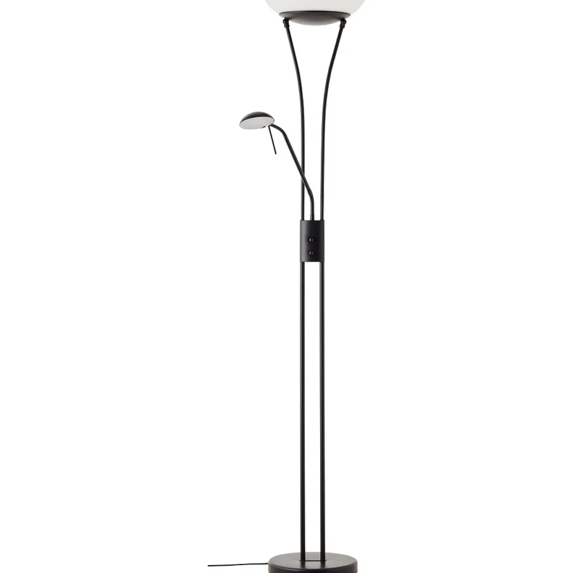 Brilliant AG Leuchten G93035-06 Finn LED Deckenfluter mit Lesearm schwarz 179cm