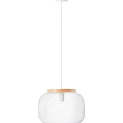 Brilliant AG Leuchten 99111-75 Giada Pendelleuchte 1-flammig 39cm weiß holz