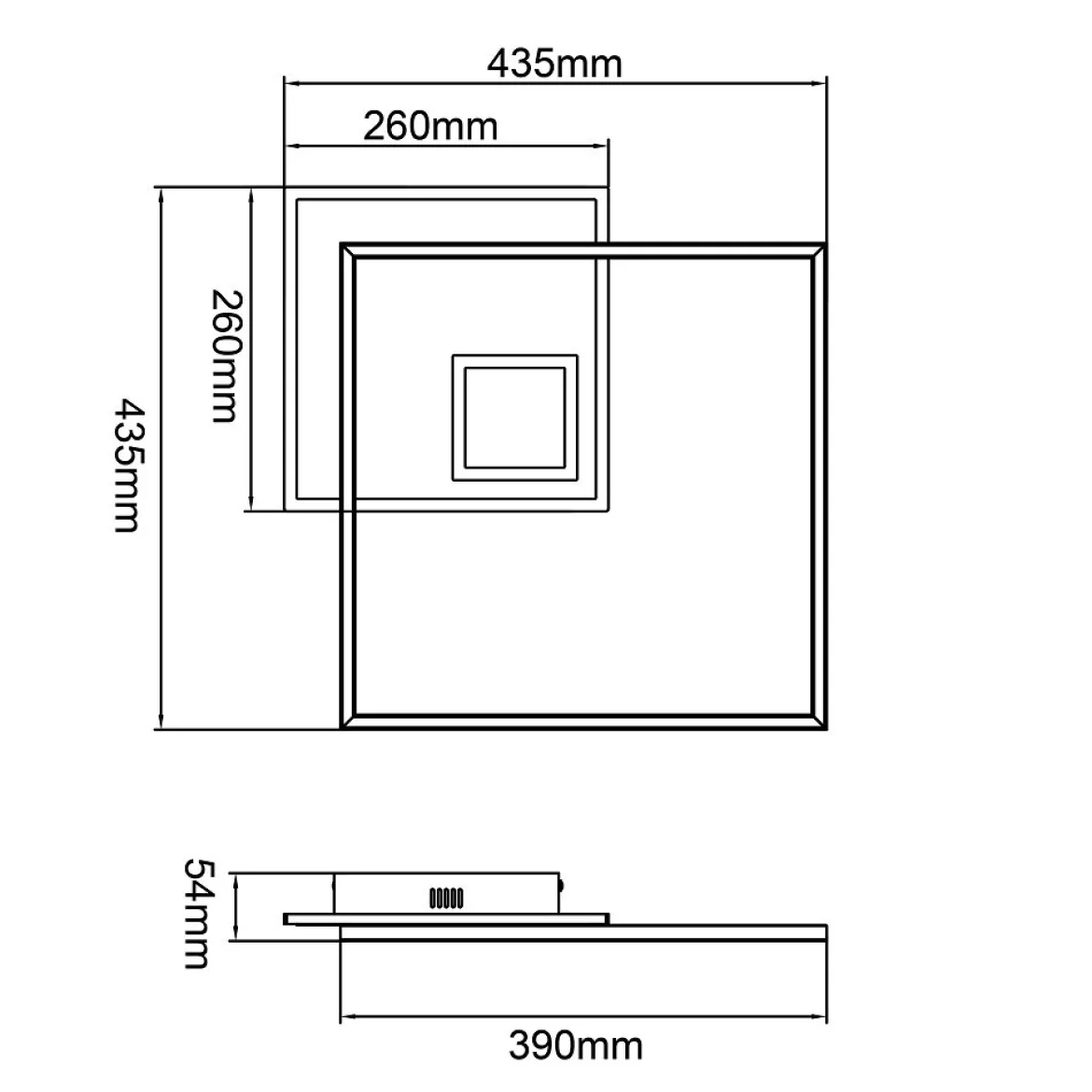 Brilliant AG Leuchten G99785-76 Iorgo Deckenleuchte 44x44cm schwarz weiß