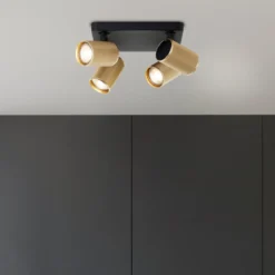 Brilliant AG Leuchten G99204-86 Marty LED Spotplatte 4-flammig sand schwarz gold