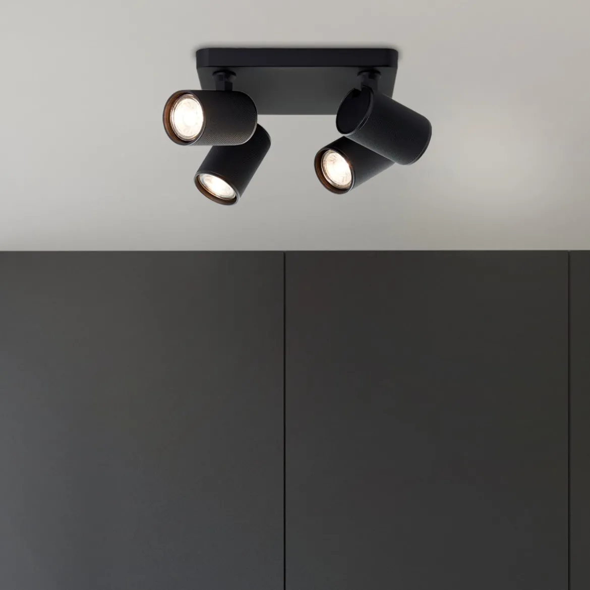 Brilliant AG Leuchten G99204-76 Marty LED Spotplatte 4-flammig sand schwarz