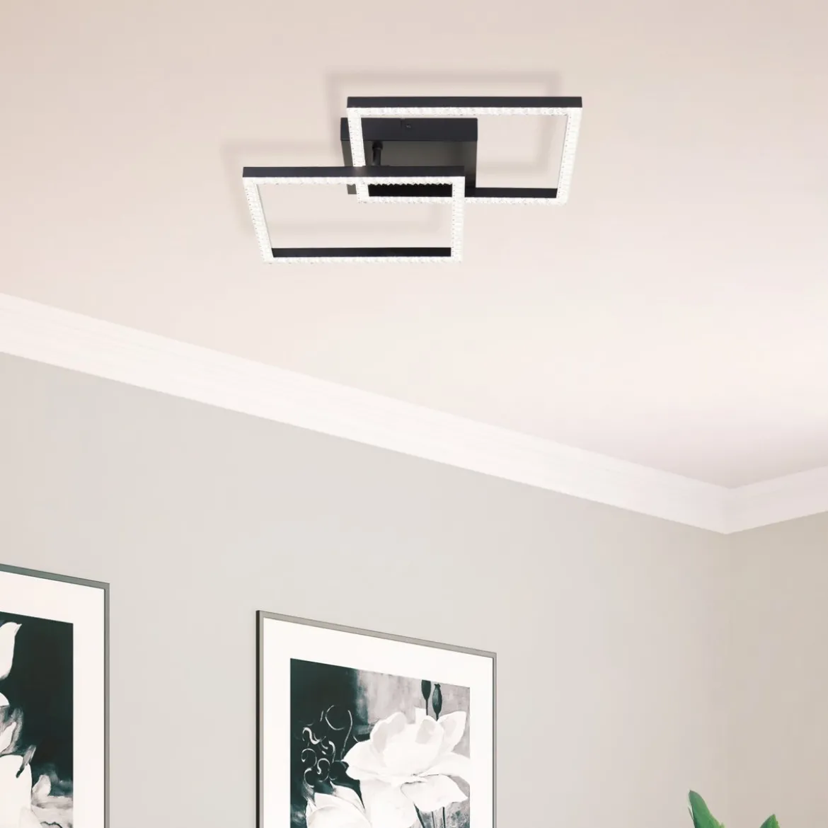Brilliant AG Leuchten G80775-06 Ranni LED Deckenleuchte schwarz eckig 41cm