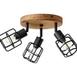 Brilliant AG Leuchten  99760-66 Gwen Spotrondell 3-flammig antik holz schwarz korund