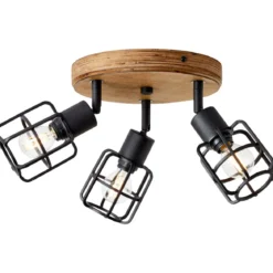Brilliant AG Leuchten  99760-66 Gwen Spotrondell 3-flammig antik holz schwarz korund