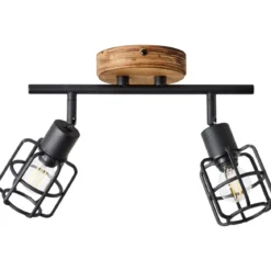 Brilliant AG Leuchten 99759-66 Gwen Spotleuchte 2- flammig antik holz schwarz korund