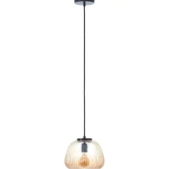Brilliant AG Leuchten 80107-86 Kaizen Pendelleuchte amber bernstein schwarz matt