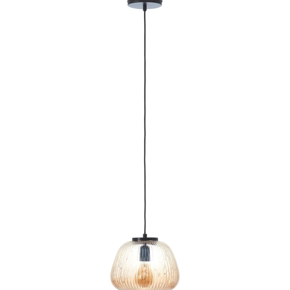 Brilliant AG Leuchten 80107-86 Kaizen Pendelleuchte amber bernstein schwarz matt