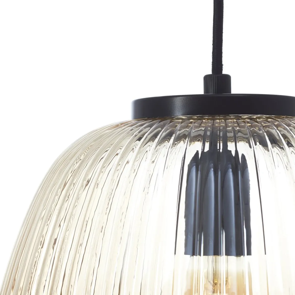 Brilliant AG Leuchten 80107-86 Kaizen Pendelleuchte amber bernstein schwarz matt