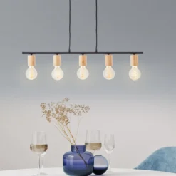Brilliant AG Leuchten 99713-76 Kerry Pendelleuchte 5-flammig schwarz natur