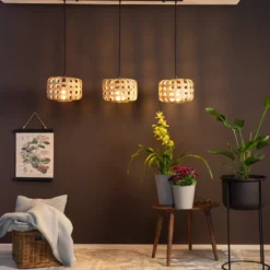 Brilliant AG Leuchten 99810-09 Pendelleuchte Woodline 3-flammig natur schwarz