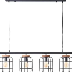 Brilliant AG Leuchten 99885-06 Pendelleuchte Gwen 4-flammig schwarz holz