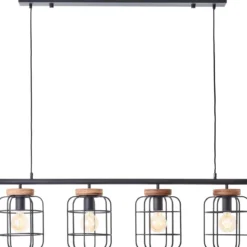 Brilliant AG Leuchten 99885-06 Pendelleuchte Gwen 4-flammig schwarz holz
