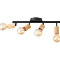 Brilliant AG Leuchten 99683-76 Tiffany Deckenspot 4-flammig schwarz matt natur
