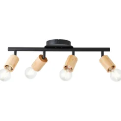 Brilliant AG Leuchten 99683-76 Tiffany Deckenspot 4-flammig schwarz matt natur