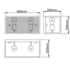 Brilliant AG Leuchten 99732-86 Wandleuchte Maze 2-flammig Metall schwarz rechteckig