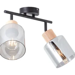Brilliant AG Leuchten 99838-93 Weald Spotrohr 2-flammigholz rauchglas
