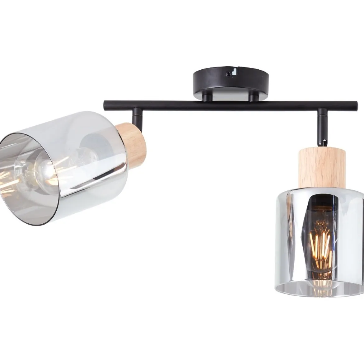 Brilliant AG Leuchten 99838-93 Weald Spotrohr 2-flammigholz rauchglas
