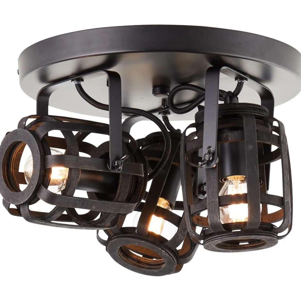 Brilliant AG Leuchten 99403-76 Woodrow Spotrondell 3-flammig holz dunkel