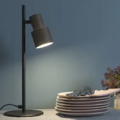 Brilliant Leuchten 60115-76 Cadiz Tischleuchte schwarz bronze gebürstet