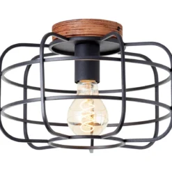 Brilliant Leuchten 99706-66 Deckenleuchte Gwen antik holz schwarz korund 30cm