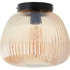 Brilliant Leuchten 96940-86 Deckenleuchte Kaizen amber bernstein schwarz 25 cm