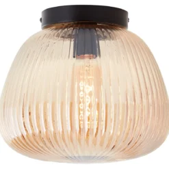Brilliant Leuchten 96940-86 Deckenleuchte Kaizen amber bernstein schwarz 25 cm