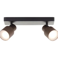 Brilliant Leuchten G01413-76 Cadiz LED Spotbalken 2-flammig schwarz bronze gebürstet