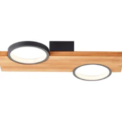 Brilliant Leuchten G99936-76 LED Deckenleuchte Cheesy schwarz matt holz 3000K