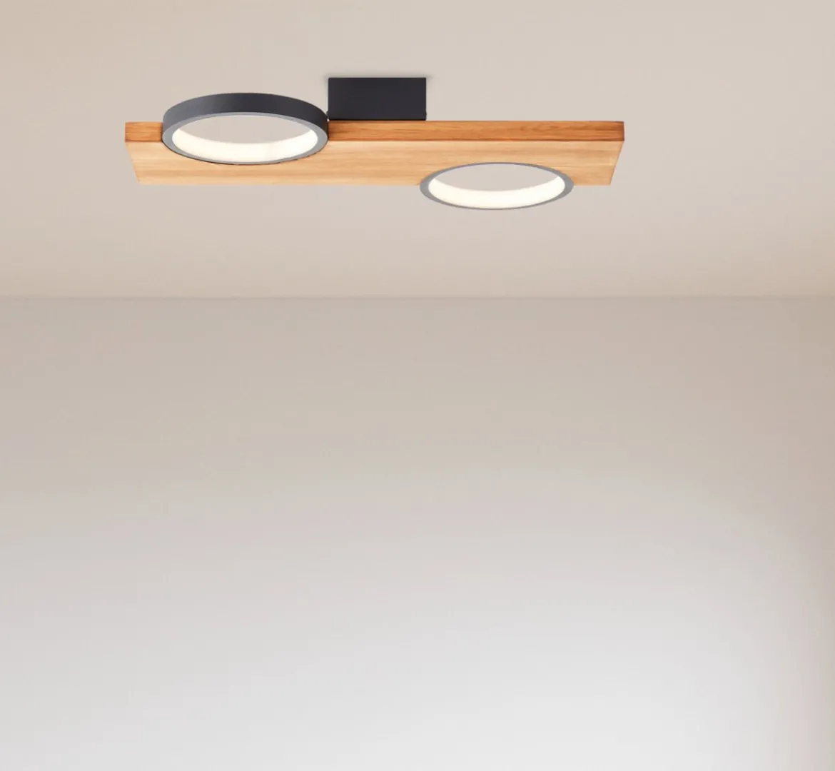 Brilliant Leuchten G99936-76 LED Deckenleuchte Cheesy schwarz matt holz 3000K