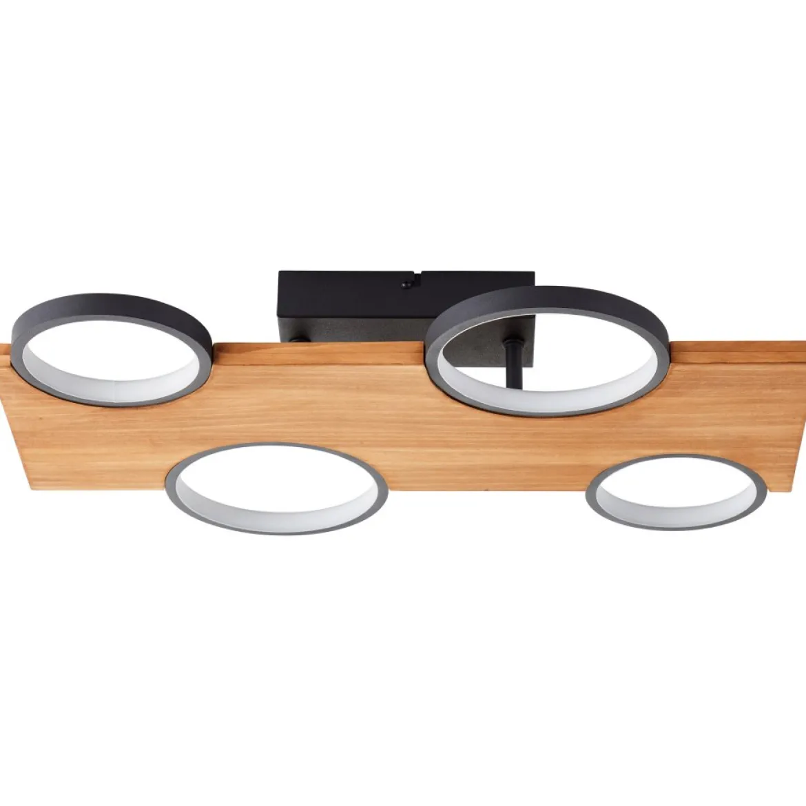 Brilliant Leuchten G99937-76 LED Deckenleuchte Cheesy schwarz holz 3000K dimmbar
