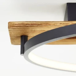 Brilliant Leuchten G99292-76 LED Deckenleuchte Pirus schwarz holz 70cm 3000K