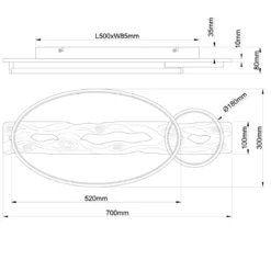 Brilliant Leuchten G99292-76 LED Deckenleuchte Pirus schwarz holz 70cm 3000K