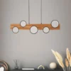 Brilliant Leuchten G99938-76 Pendelleuchte Cheesy matt schwarz holz 3000K dimmbar