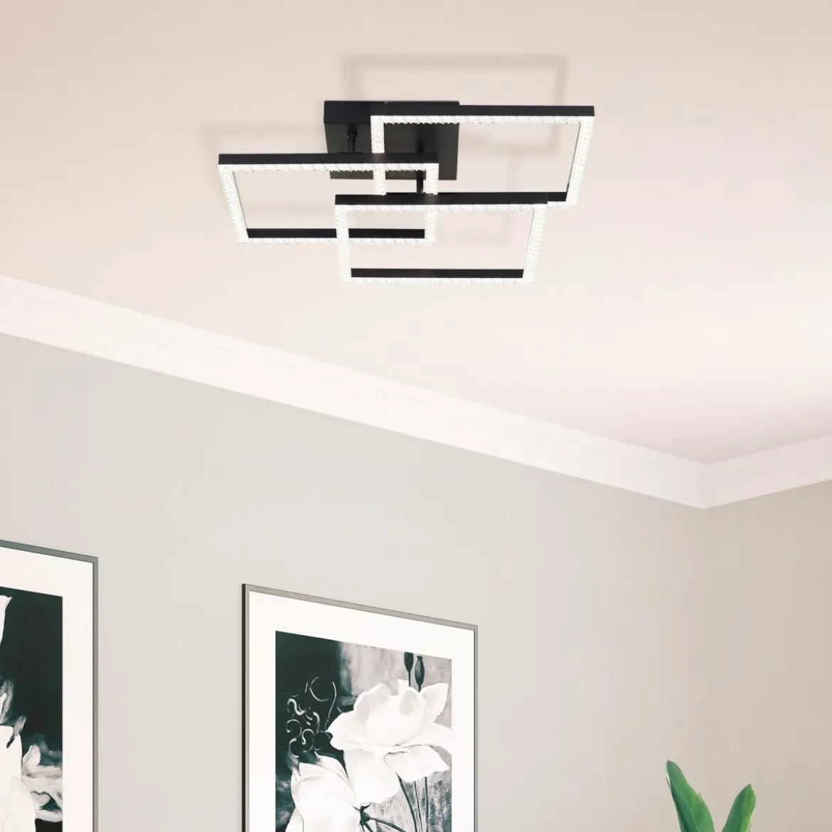 Brilliant Leuchten G80776-06 Ranni LED Deckenleuchte schwarz eckig 46cm