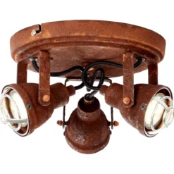 Brilliant Leuchten No. 26334-60 Deckenleuchte Bente Rost, Schwarz 3-flammig