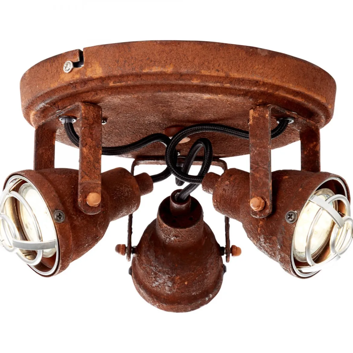 Brilliant Leuchten No. 26334-60 Deckenleuchte Bente Rost, Schwarz 3-flammig